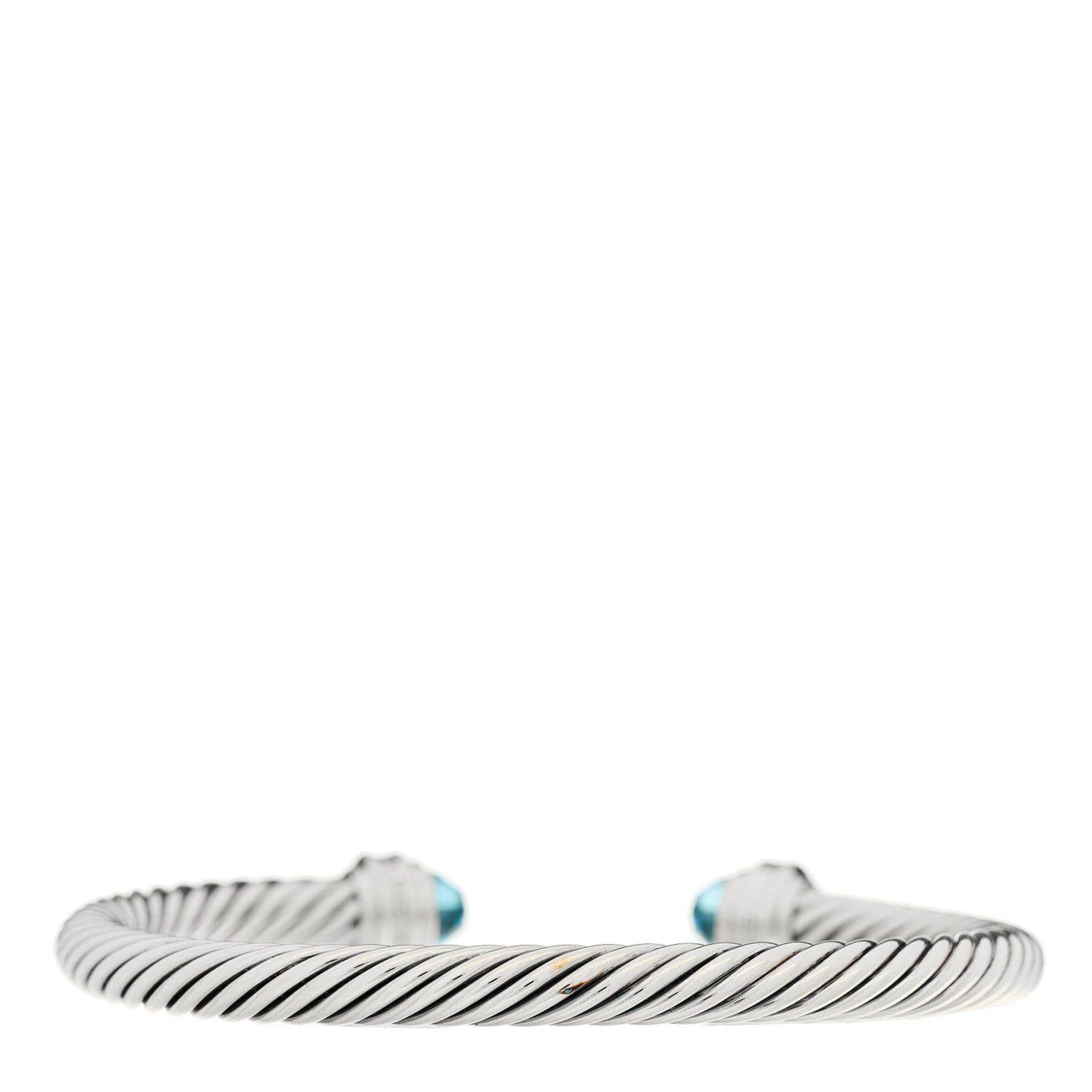 Sterling Silver Diamond Blue Topaz 5mm Cable Classics Bracelet