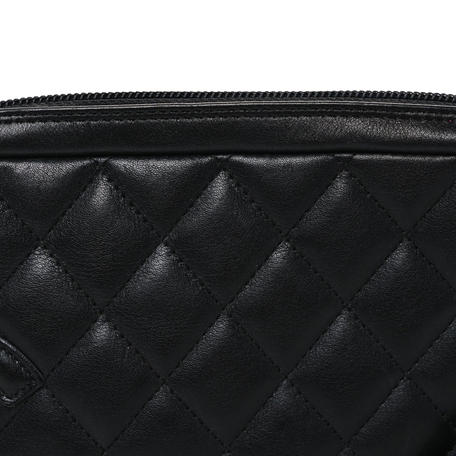 Chanel Calfskin Quilted Cambon Pochette Black 9 of 12