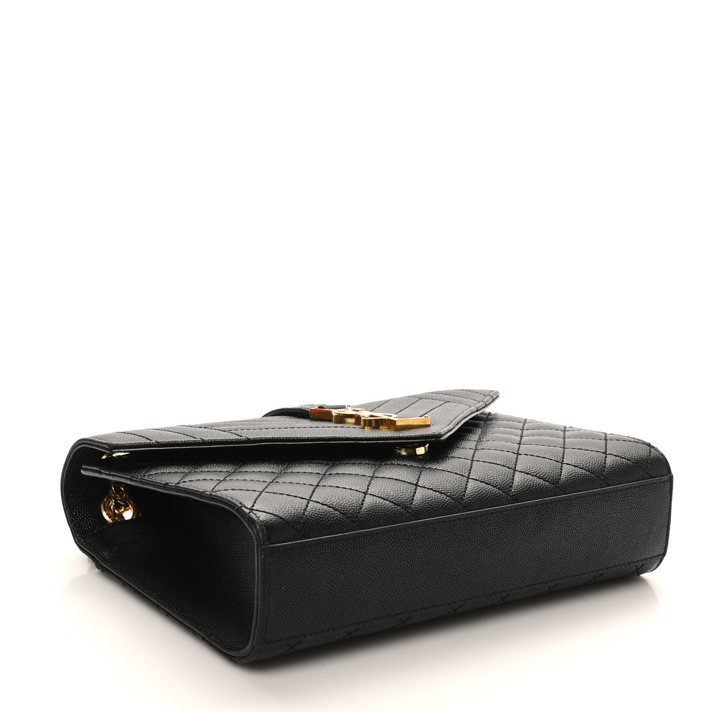 Grain De Poudre Textured Mixed Matelasse Triquilt Medium Monogram Satchel Black