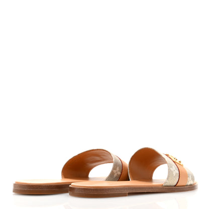 Louis Vuitton Monoglam Lock It Flat Mule 39 Gold 4 of 9