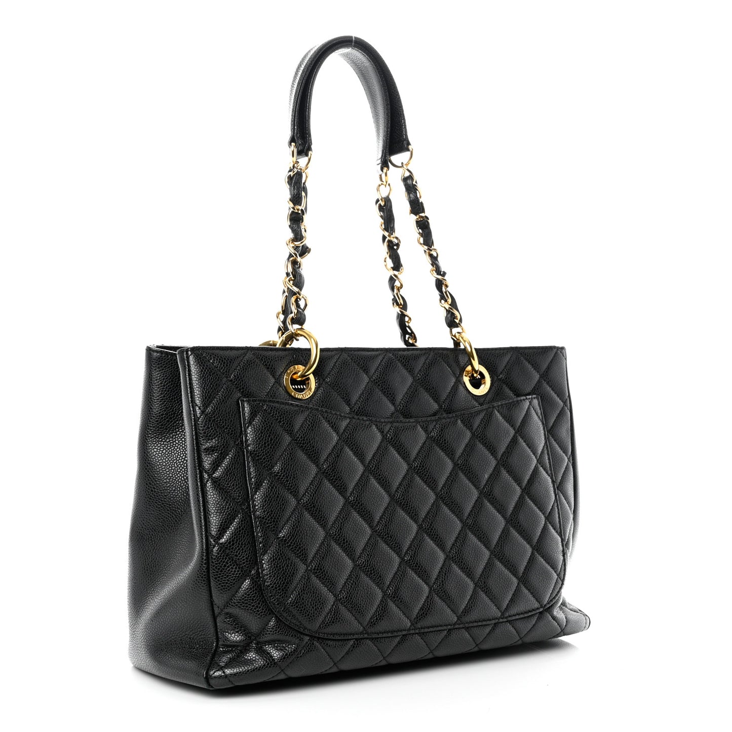 Caviar Quilted Grand Shopping Tote GST Black