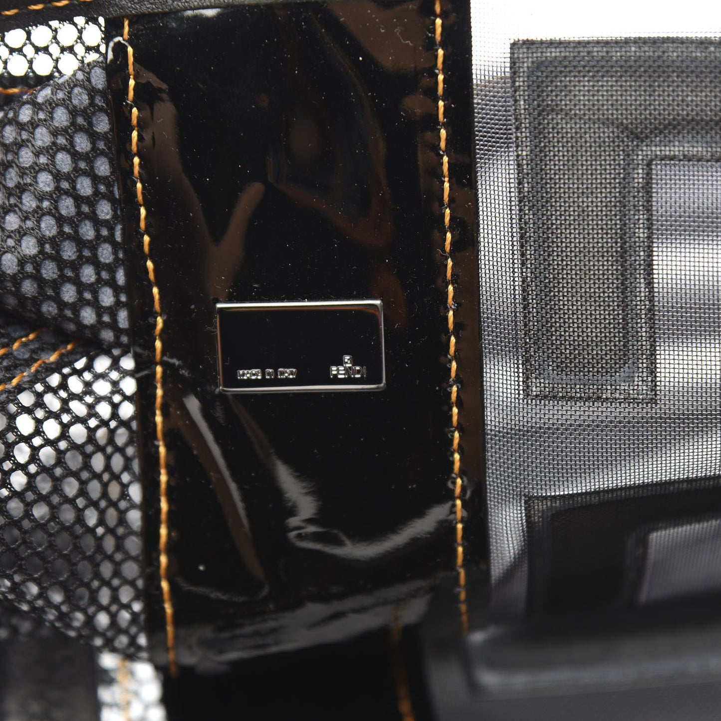 Patent Mesh Large B Mix Tote Black