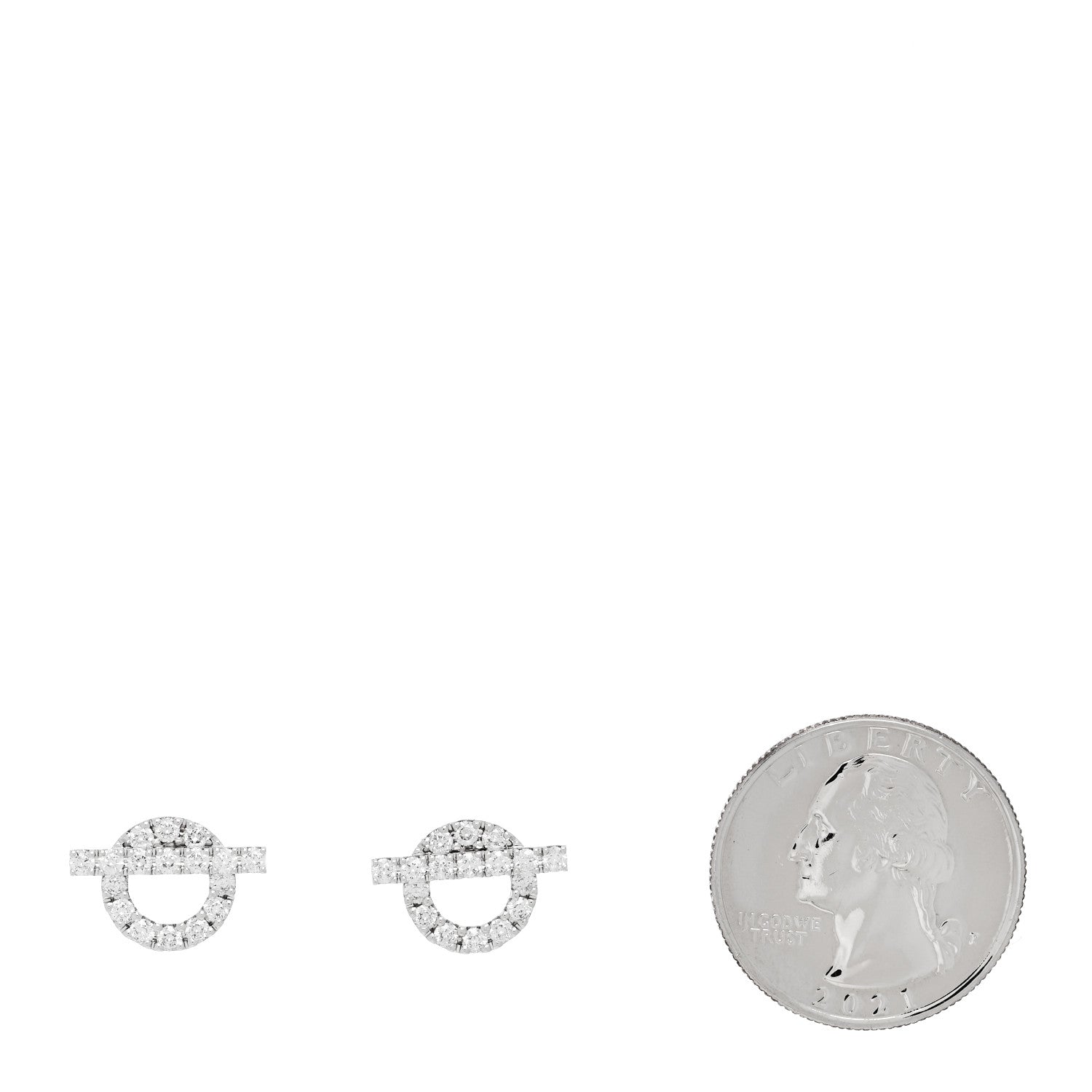 Hermes 18K White Gold Diamond Finesse Earrings 2 of 5