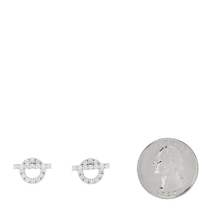 Hermes 18K White Gold Diamond Finesse Earrings 2 of 5