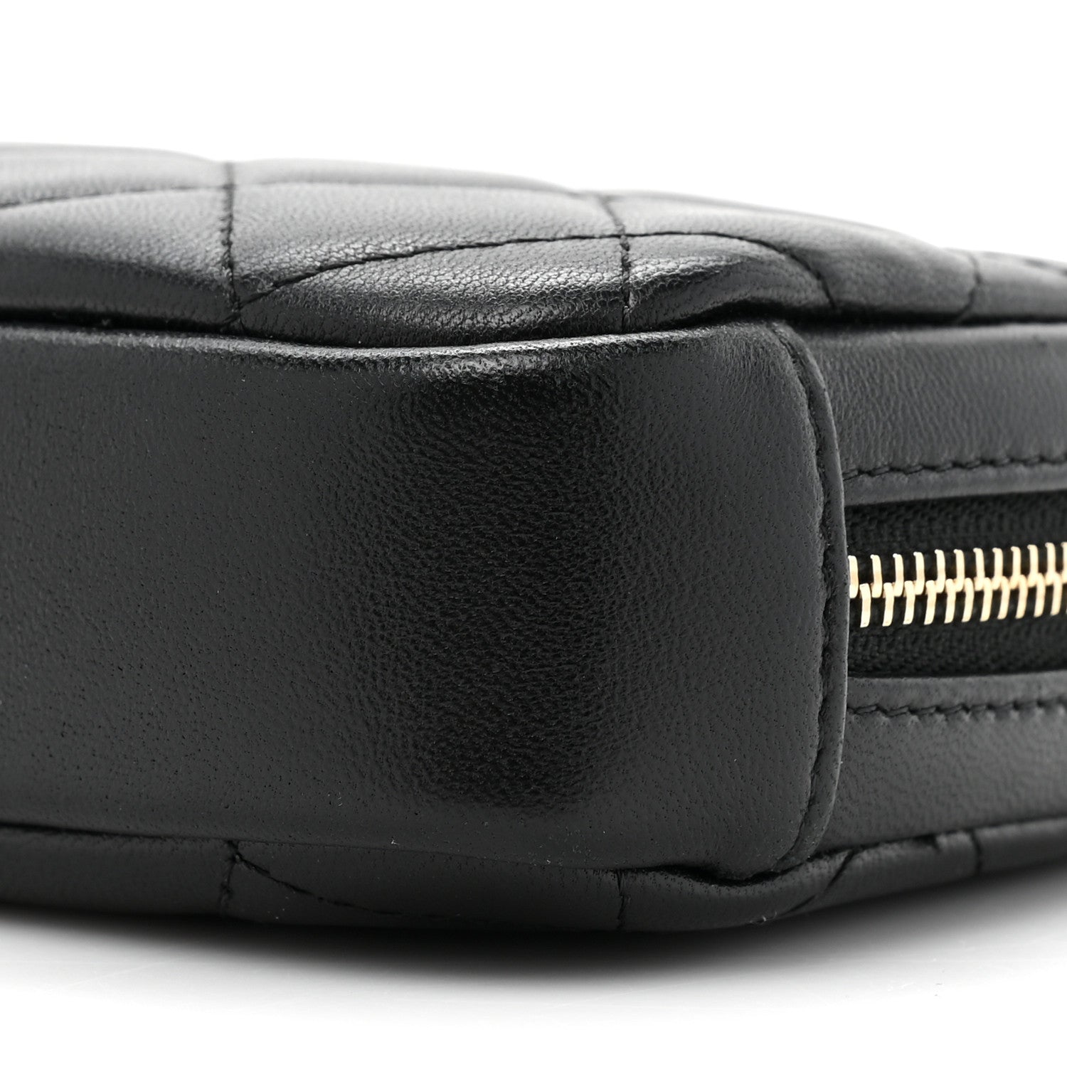 Chanel Lambskin Quilted Small Curvy Pouch Cosmetic Case Black 8 of 10
