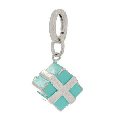Tiffany Sterling Silver Enamel Gift Box Charm Blue 4 of 4