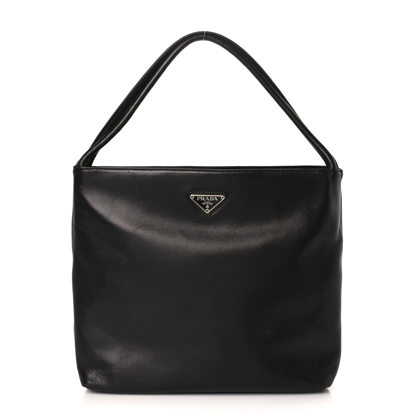 Lambskin Triangle Shoulder Bag Black