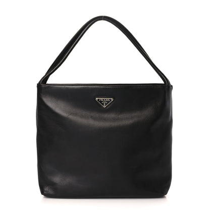 Prada Lambskin Triangle Shoulder Bag Black 1 of 7