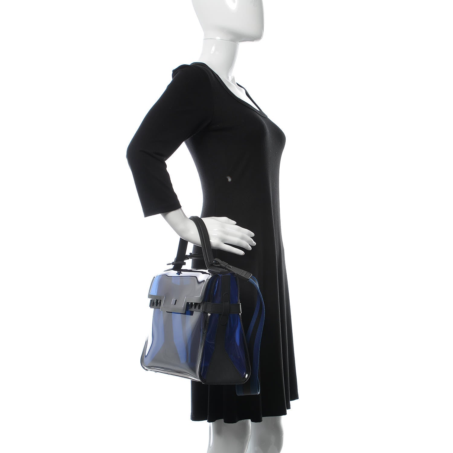Delvaux PVC Tempete Dark Night Satchel Blue De Prusse 3 of 7
