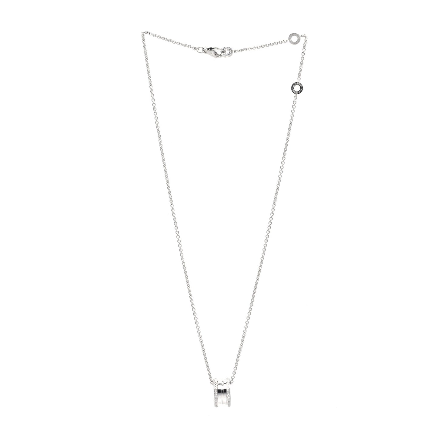 18K White Gold Diamond B.Zero1 Pendant Necklace
