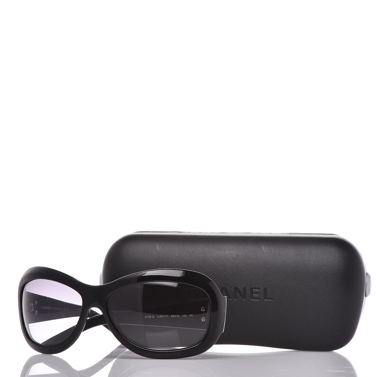 Chanel Lambskin Quilted CC Sunglasses 5116-Q Black 7 of 7