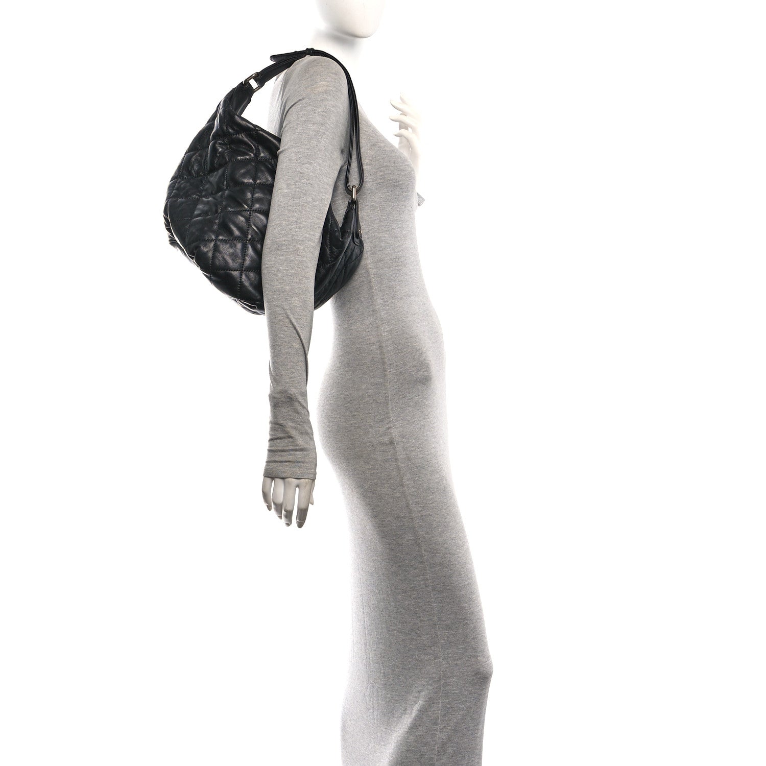 Chanel Lambskin Quilted Cloudy Bundle Hobo Black 2 of 11