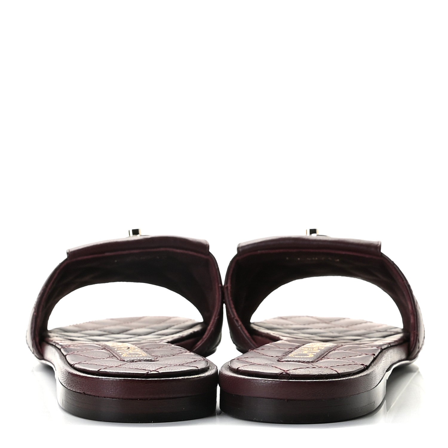 Chanel Lambskin Quilted CC Turnlock Sandals 40 Burgundy 6 of 12
