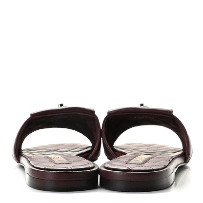Chanel Lambskin Quilted CC Turnlock Sandals 40 Burgundy 6 of 12