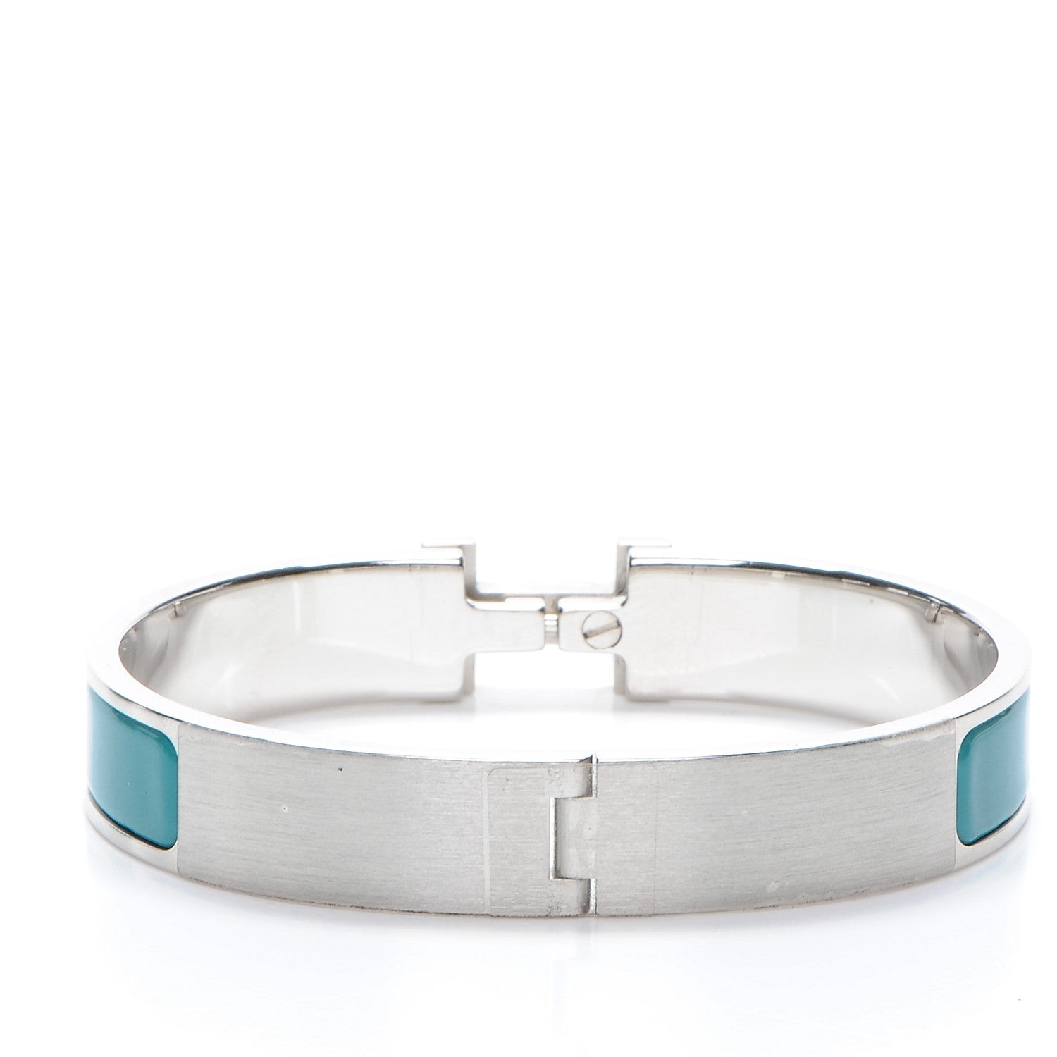Hermes Enamel Narrow Clic Clac H Bracelet GM Bleu Canard 4 of 5