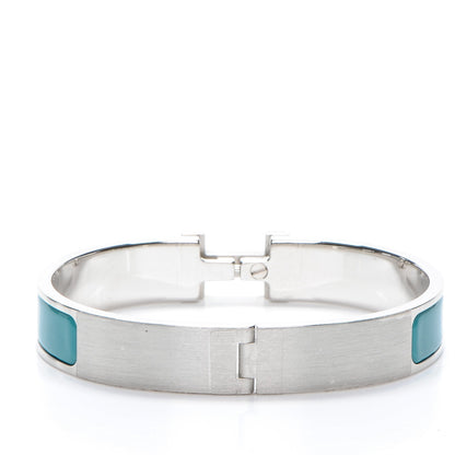 Hermes Enamel Narrow Clic Clac H Bracelet GM Bleu Canard 4 of 5