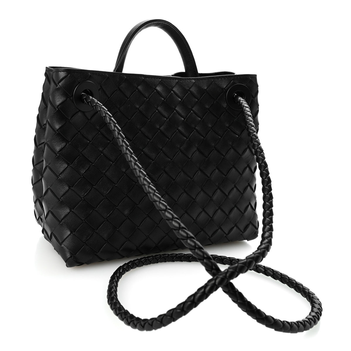 Nappa Intrecciato Small Andiamo Shoulder Bag Black