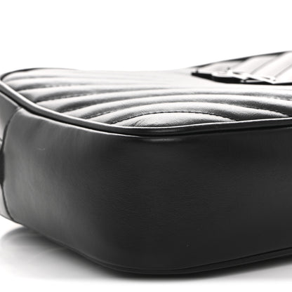 Saint Laurent Calfskin Matelasse Monogram Monochrome Lou Camera Bag Black 9 of 10