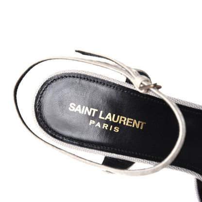 Saint Laurent Canvas Bianca 125 Platform Sandals 40 Cream 7 of 9