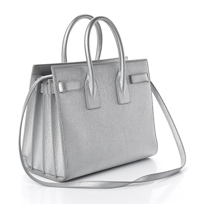 Saint Laurent Metallic Calfskin Small Sac De Jour Silver 3 of 9