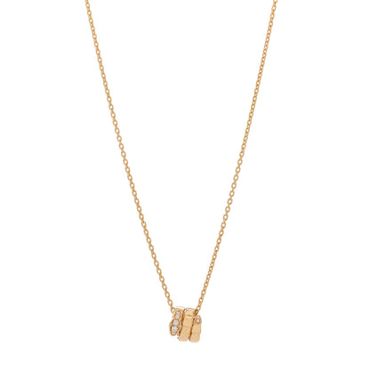 Bulgari 18K Rose Gold Diamond Serpenti Viper Demi Pave Pendant Necklace 1 of 7