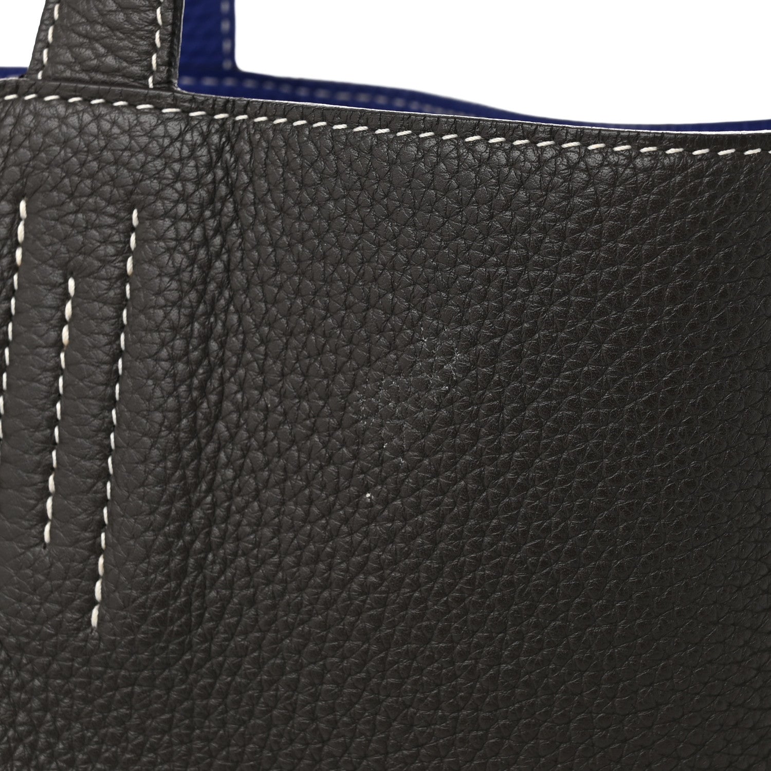 Hermes Taurillon Clemence Double Sens 45 Reversible Tote Graphite Bleu Electrique 19 of 19