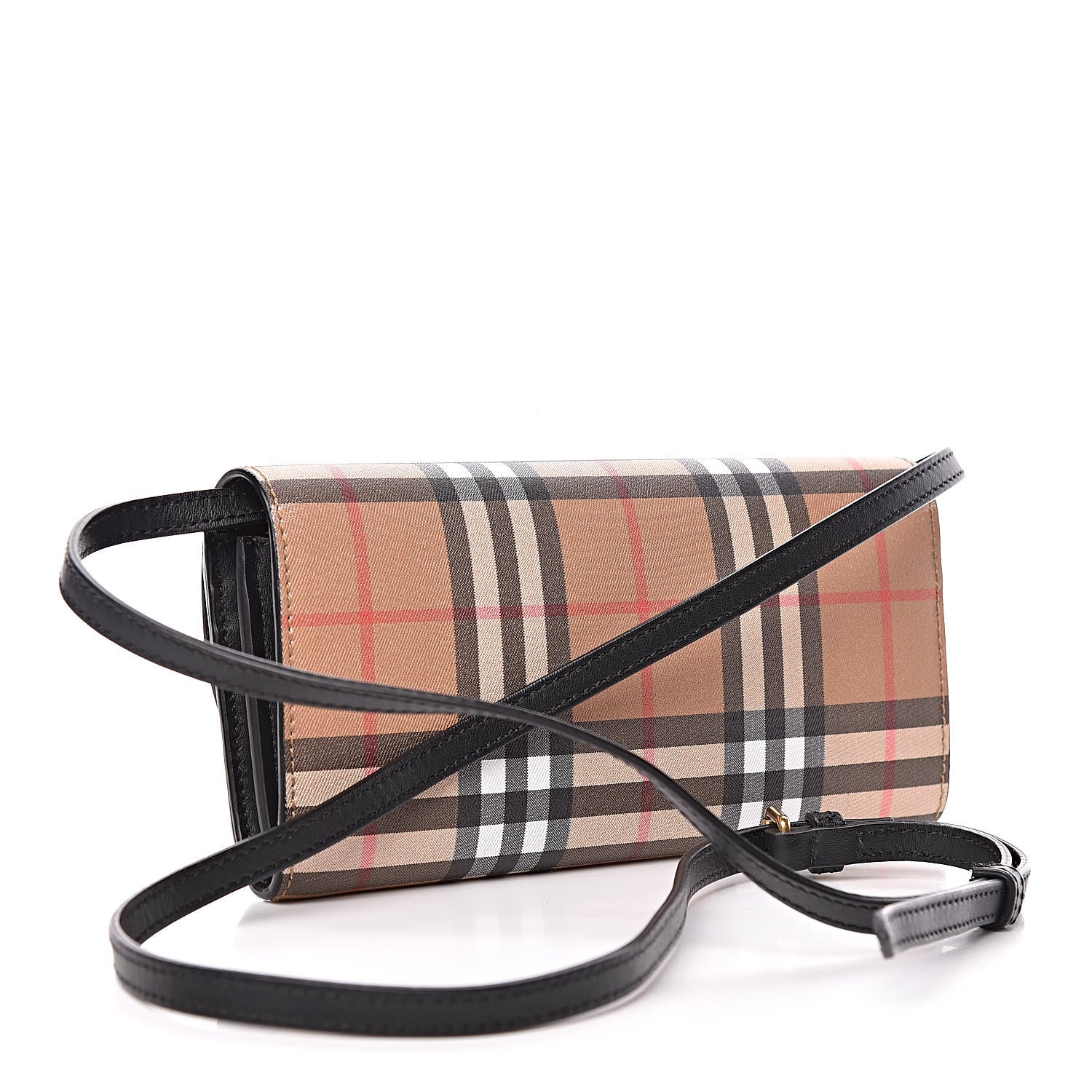 Burberry Vintage Check Henley Wallet On Chain Black 3 of 11
