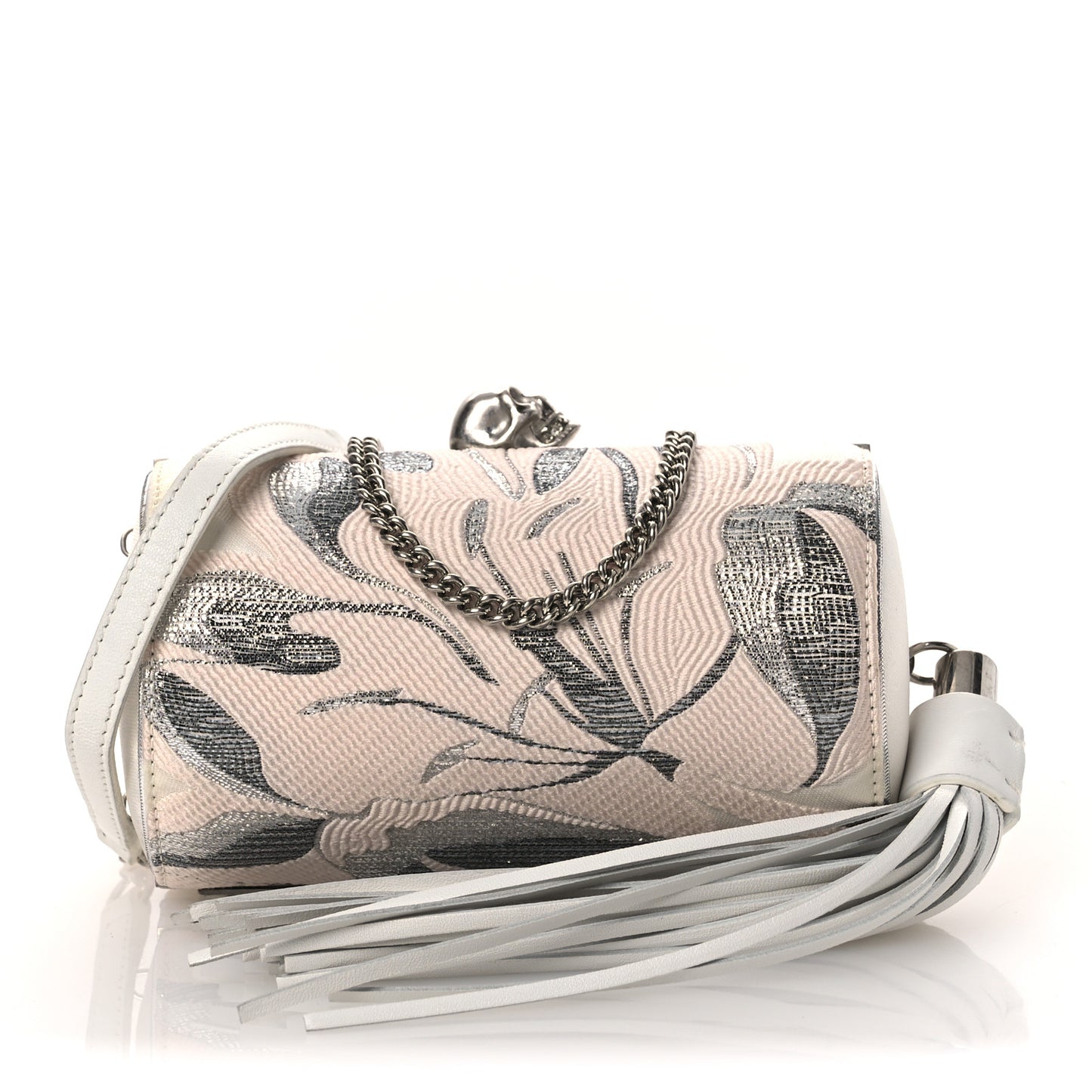 Jacquard Embroidered Skull Clutch Multicolor