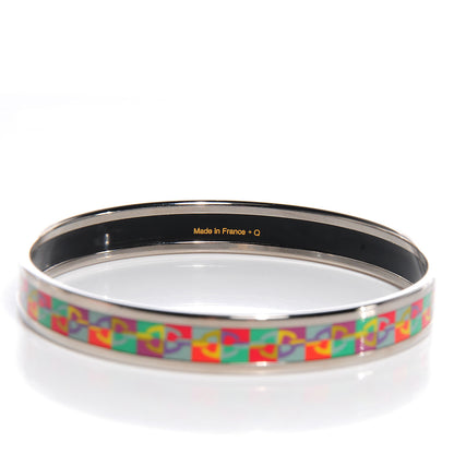 Hermes Enamel Narrow Printed Optique Chaine D'Ancre Bracelet 62 4 of 5