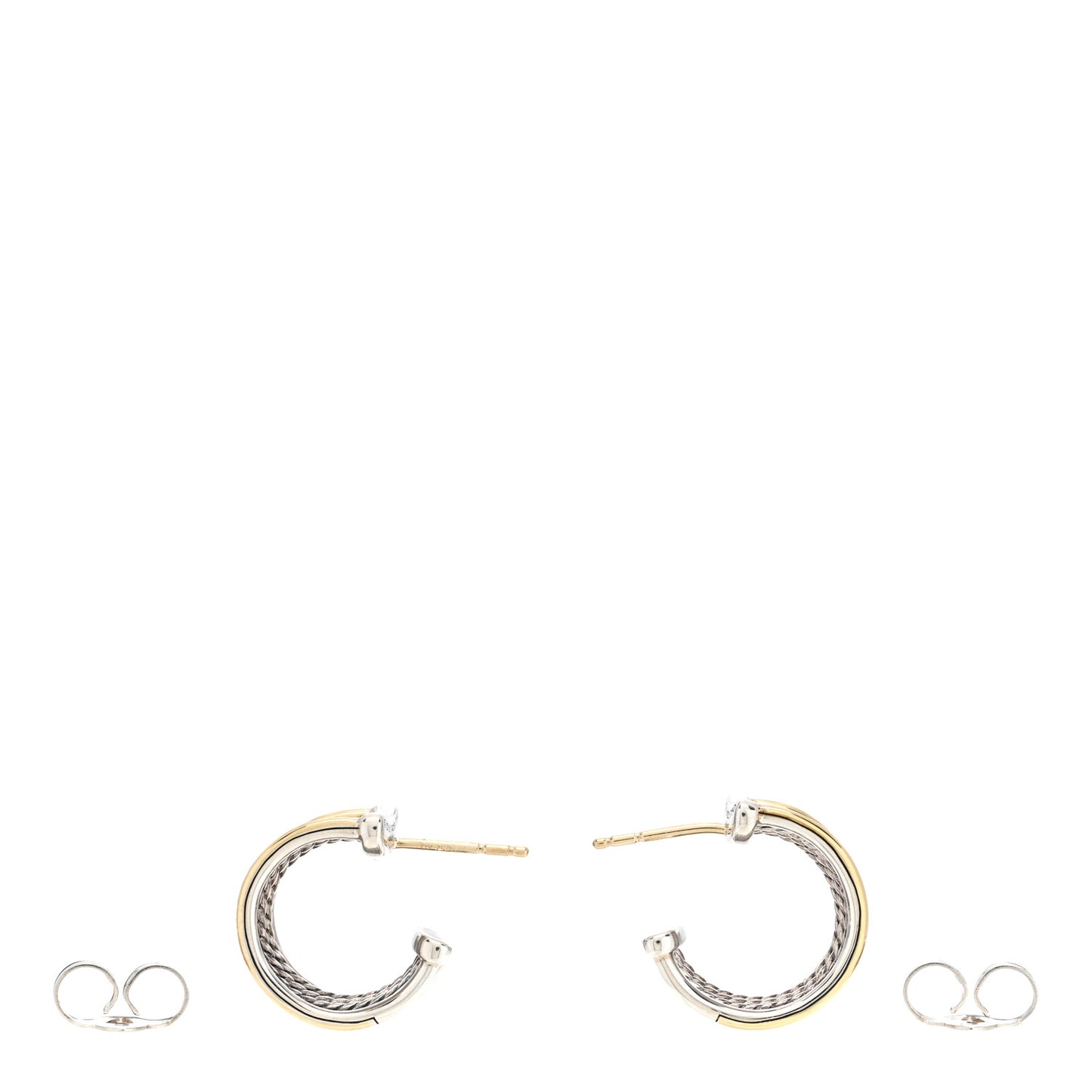 Sterling Silver 18K Yellow Gold Origami Earrings