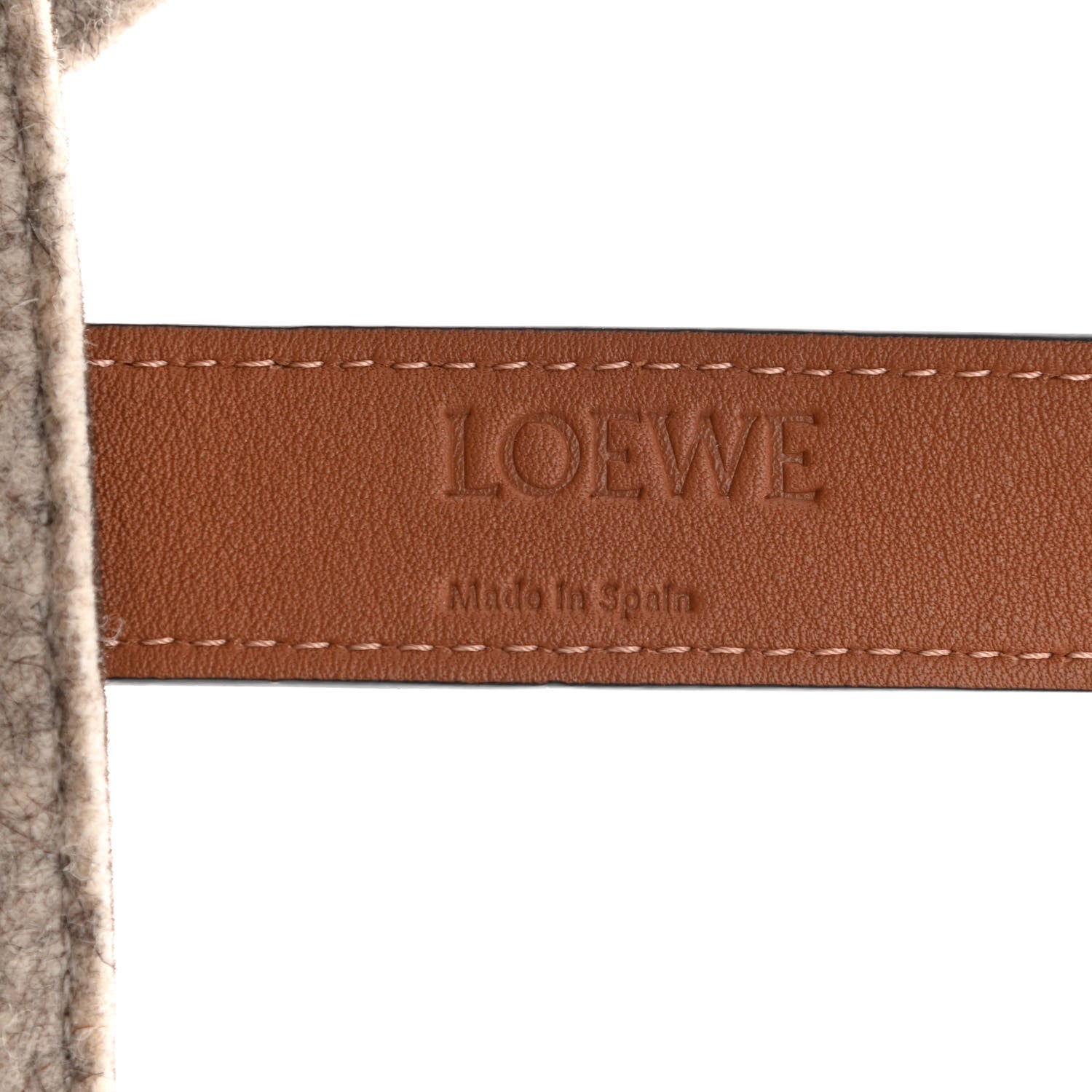 Loewe Calfskin Felt Elephant Basket Tote Brown Beige 6 of 11