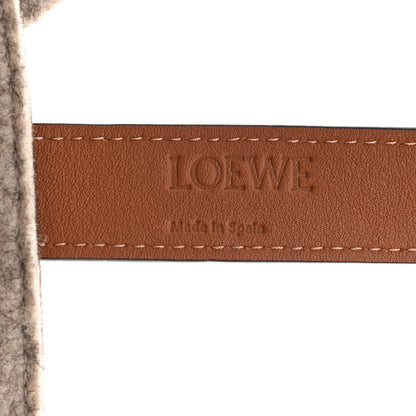 Loewe Calfskin Felt Elephant Basket Tote Brown Beige 6 of 11