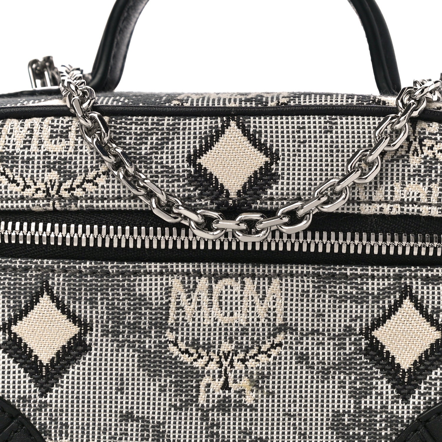 MCM Vintage Jacquard Monogram Rockstar Vanity Case Grey 6 of 8
