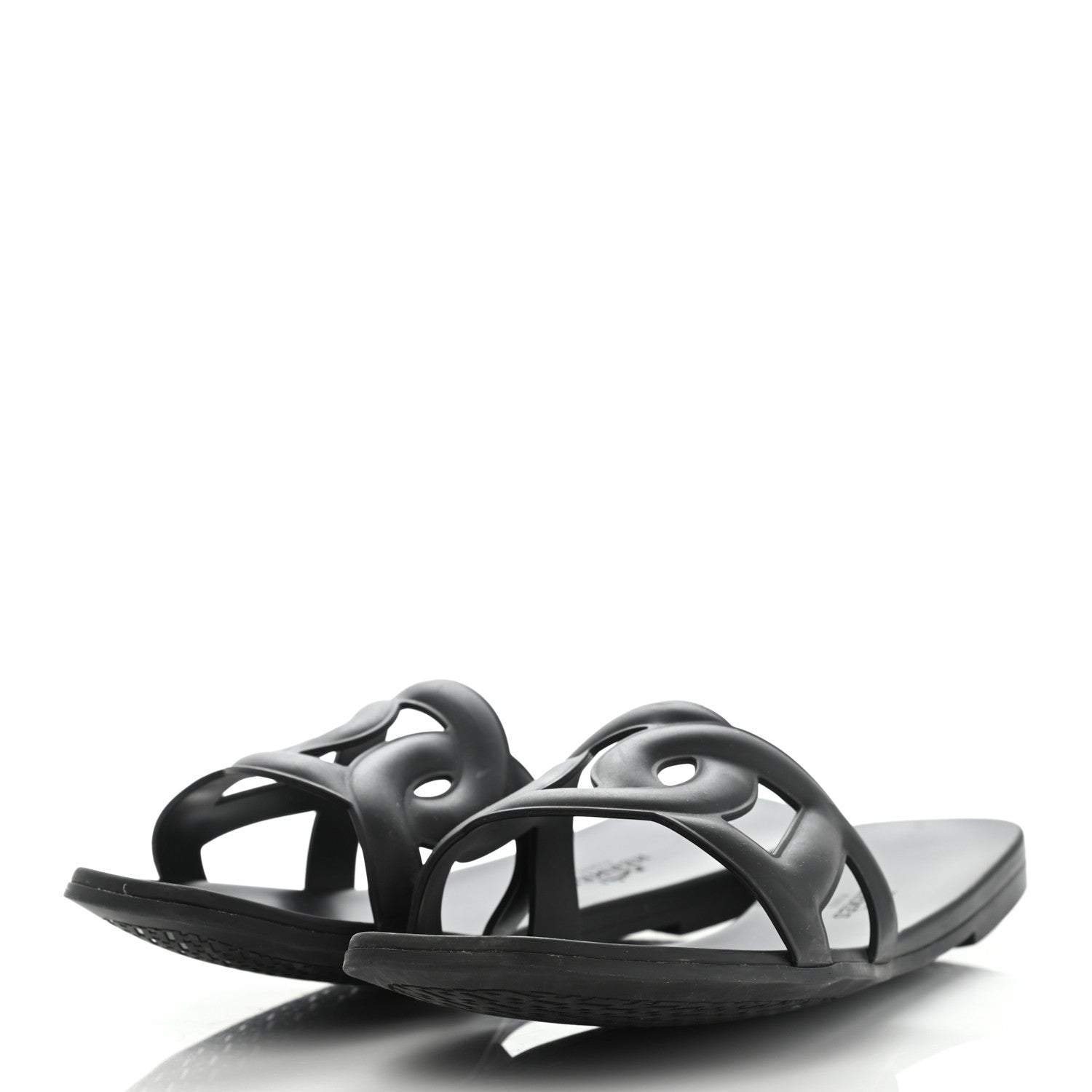 Hermes Rubber Aloha Sandals 41 Black 3 of 9