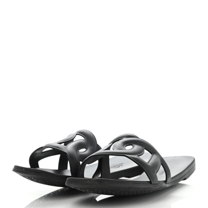 Hermes Rubber Aloha Sandals 41 Black 3 of 9