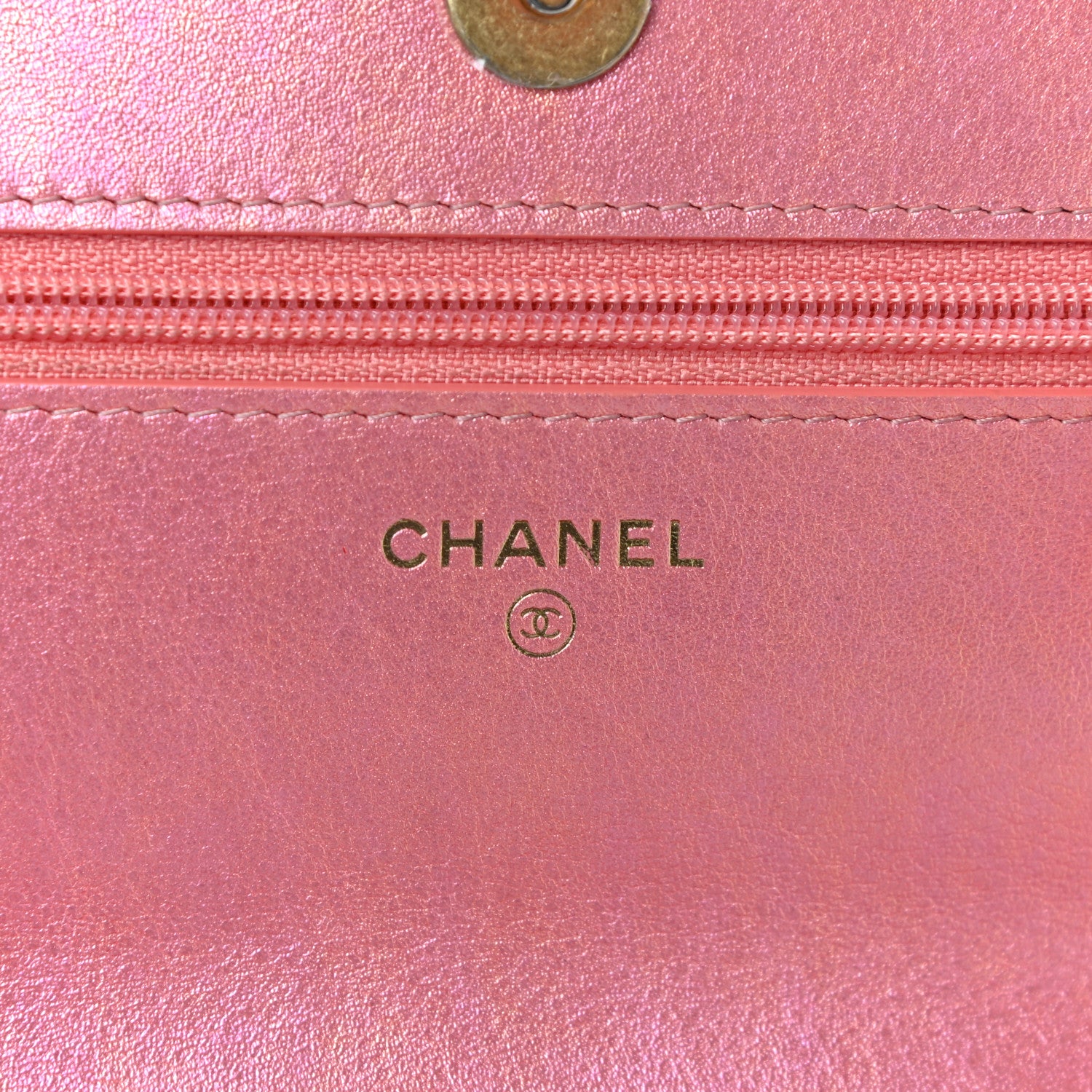Chanel Iridescent Calfskin Quilted Chanel 19 Wallet On Chain WOC Pink 6 of 19