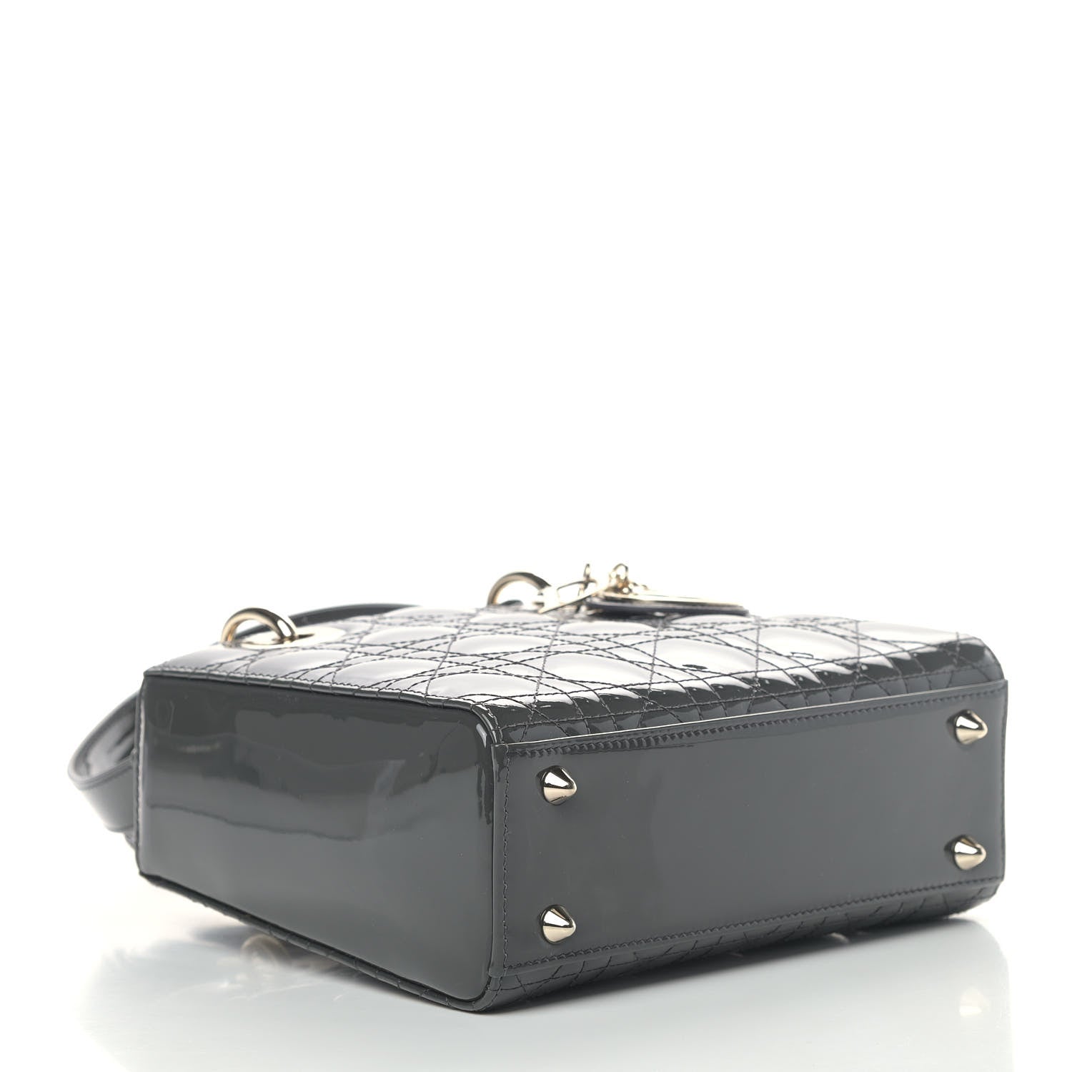 Christian Dior Patent Cannage Small Lady Dior Grey 3 of 4
