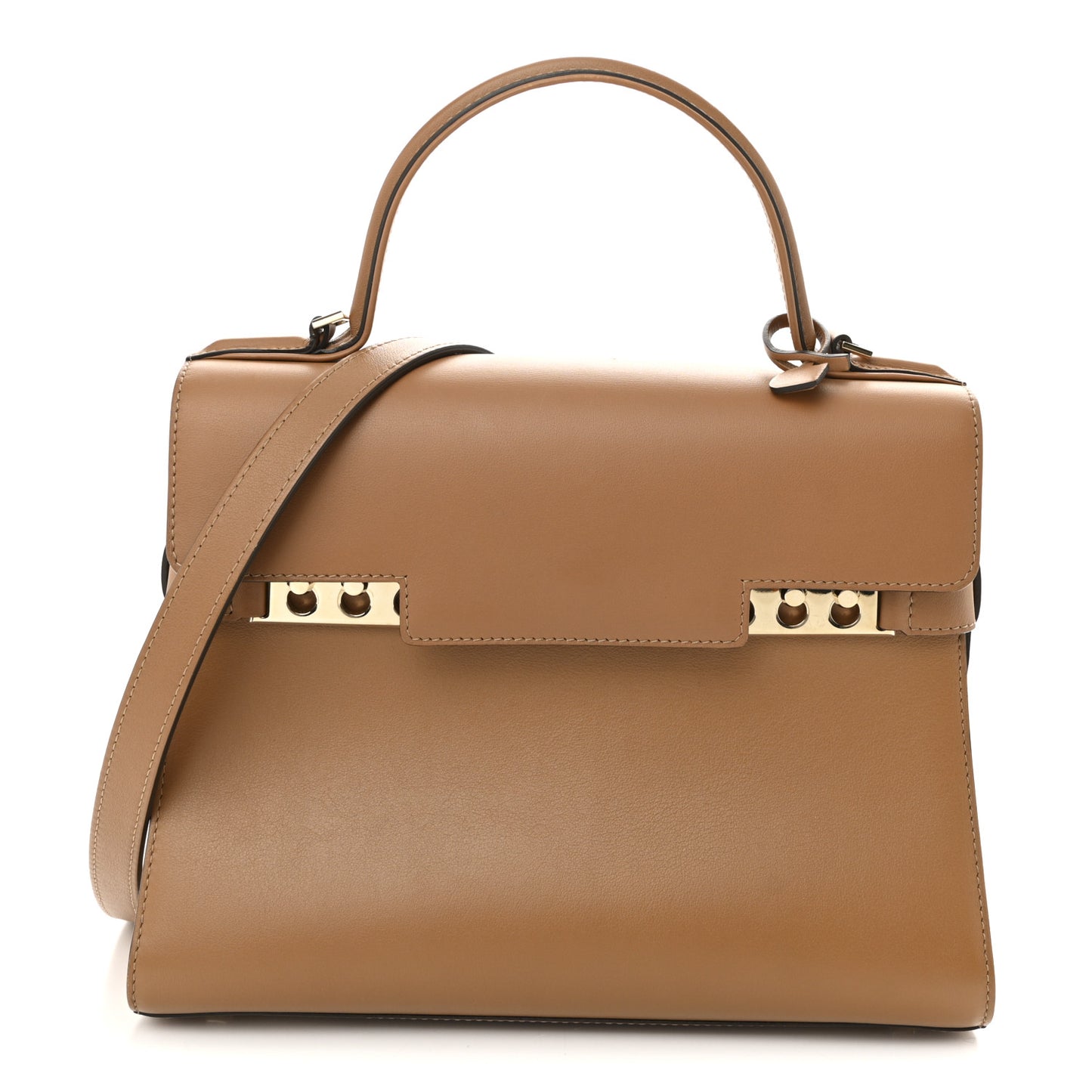 Calfskin MM Tempete Satchel Camel