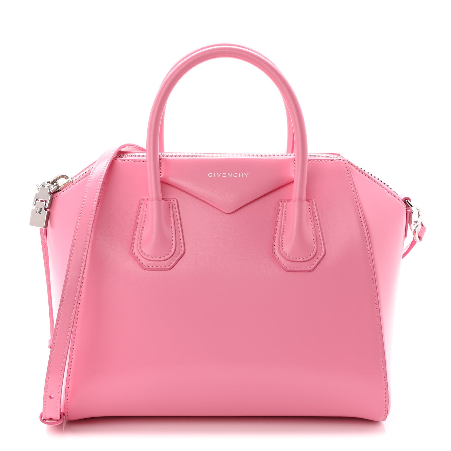 Shiny Lord Calfskin Small Antigona Bright Pink
