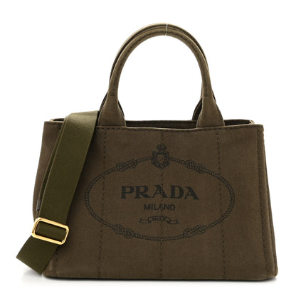 Prada Canapa Small Logo Tote Khaki 1 of 9