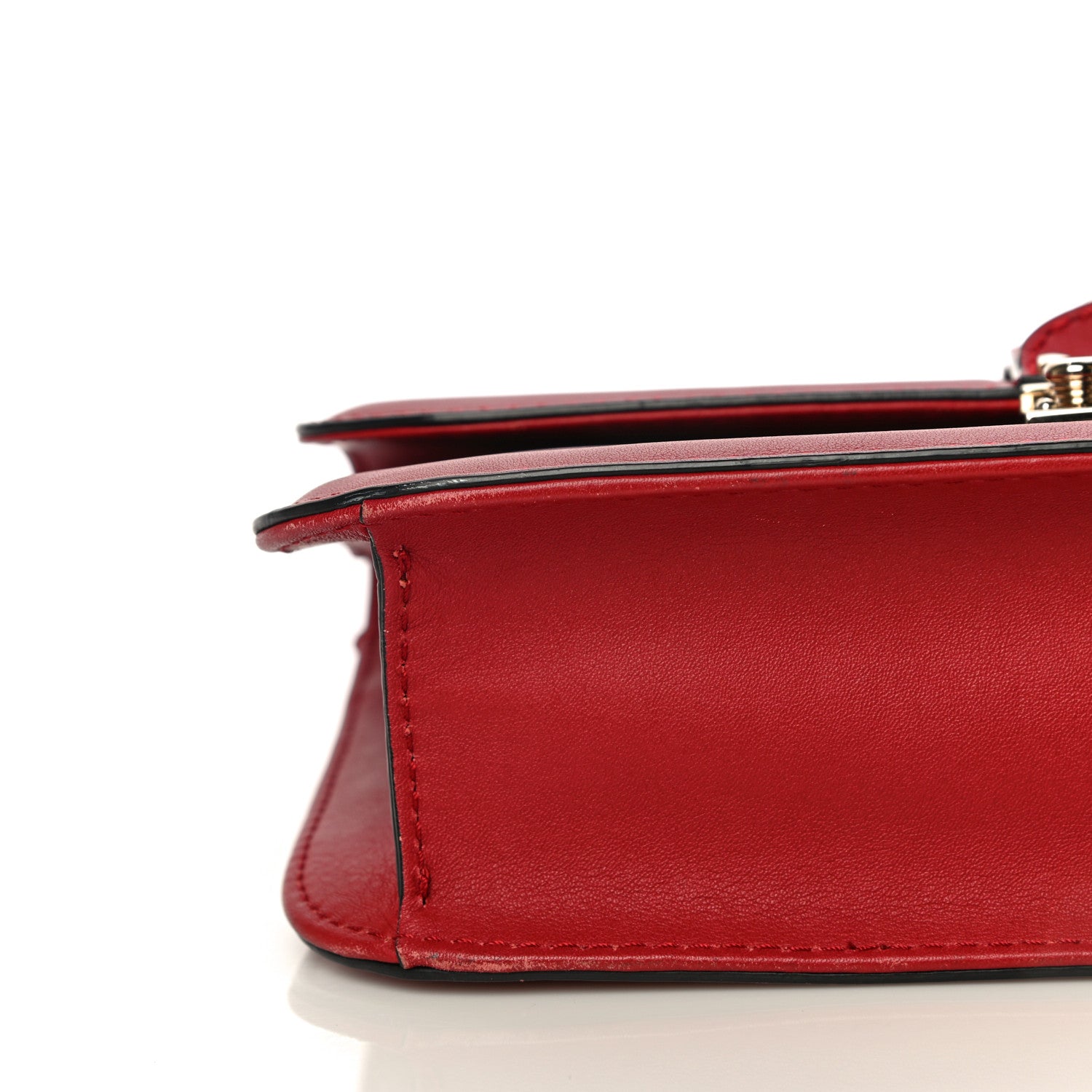 Valentino Garavani Vitello Medium Glam Lock Rockstud Flap Red 13 of 21