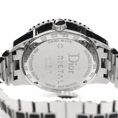 Christian Dior Stainless Steel Diamond Sapphire 33mm Christal Quartz Watch Black 4 of 6