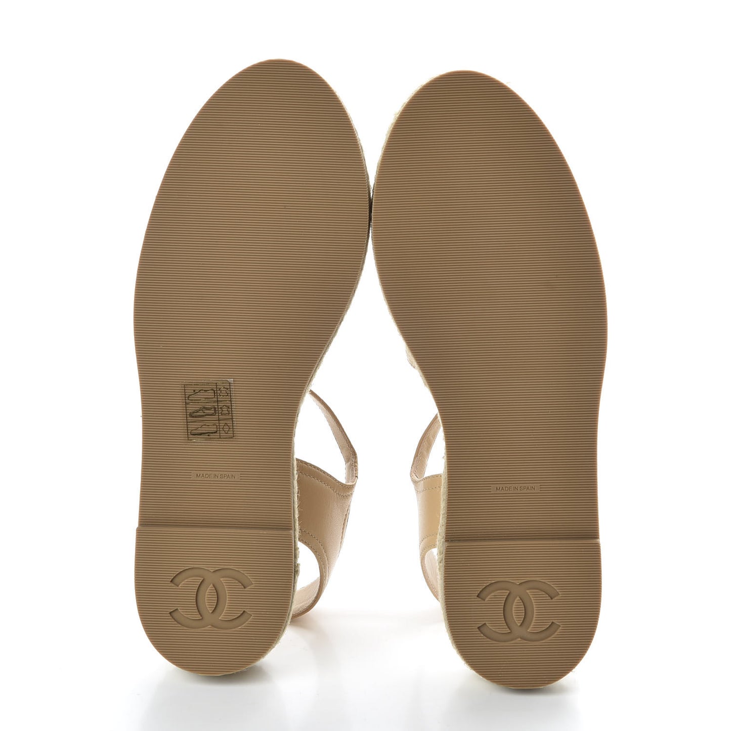 Lambskin CC Espadrilles 35 Beige Black