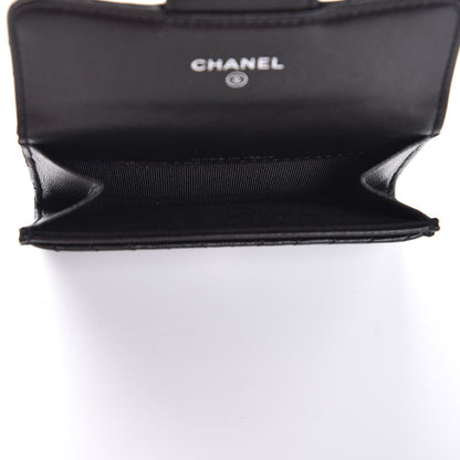 Chanel Aged Calfskin Chevron Quilted Card Holder Wallet So Black 5 of 9