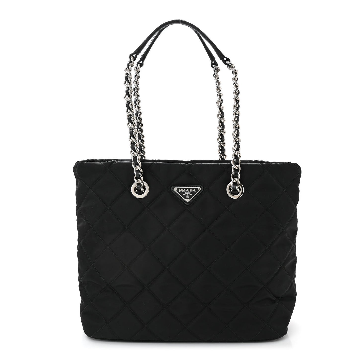 Nylon Tessuto Impuntu Quilted Tote Black