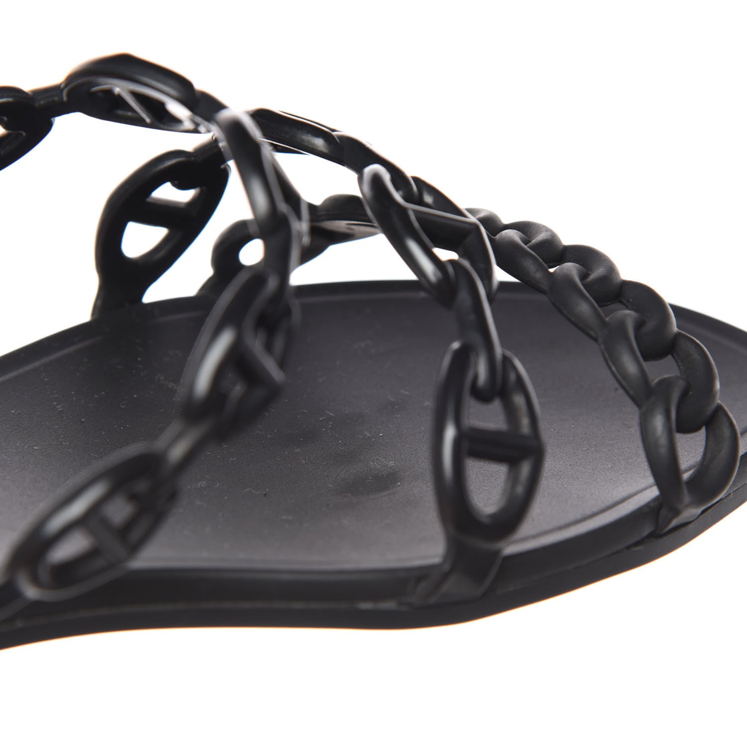 Hermes Rubber Chaine d'Ancre Rivage Sandals 35 Black 9 of 10