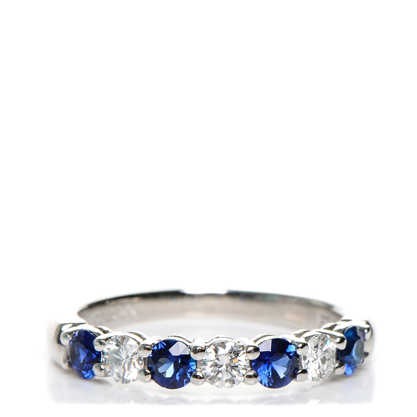 Platinum Diamond Blue Sapphire Embrace Ring 4.5