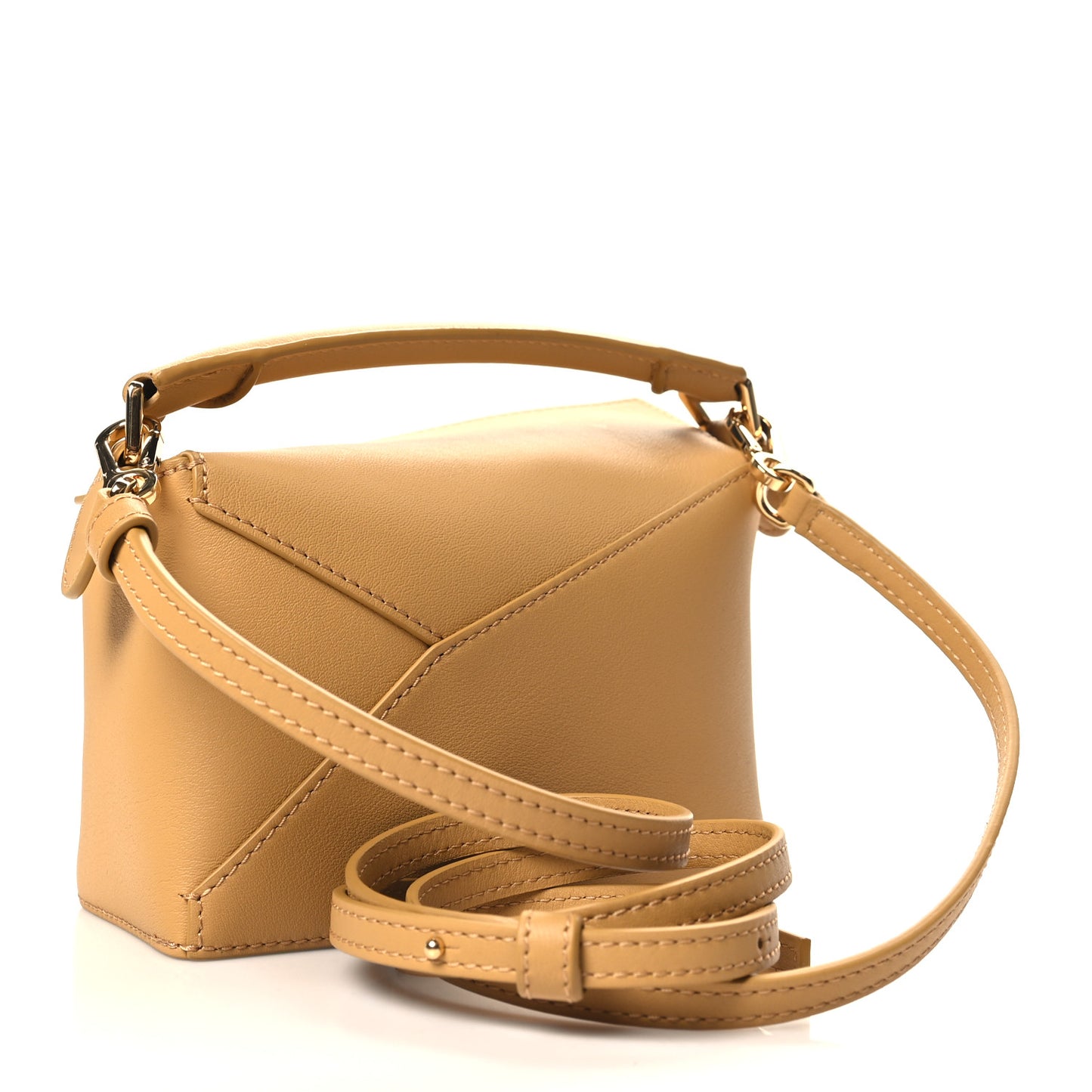 Calfskin Mini Puzzle Edge Bag Sahara