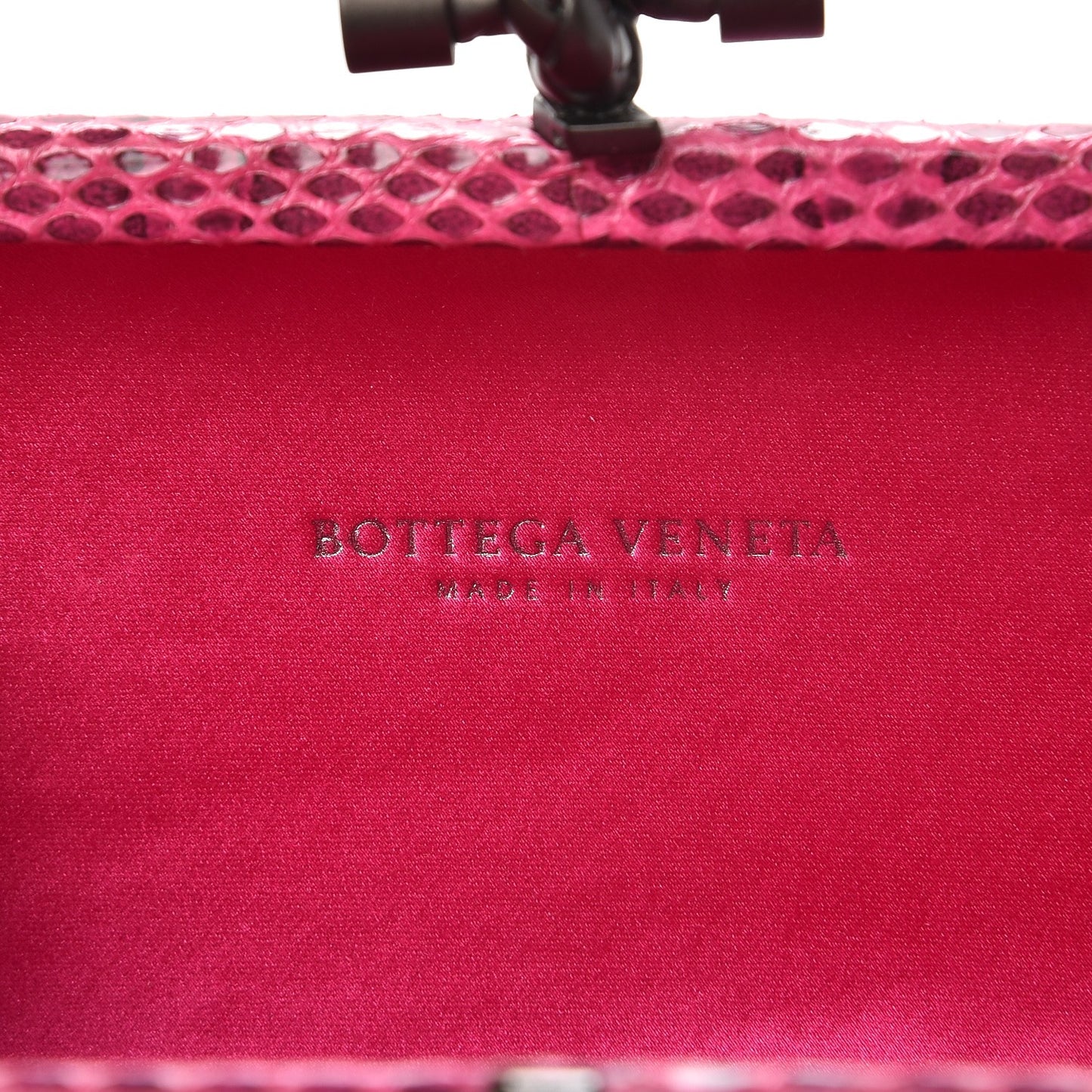 Satin Intreccio Impero Ayers Knot Clutch Rosa Shock