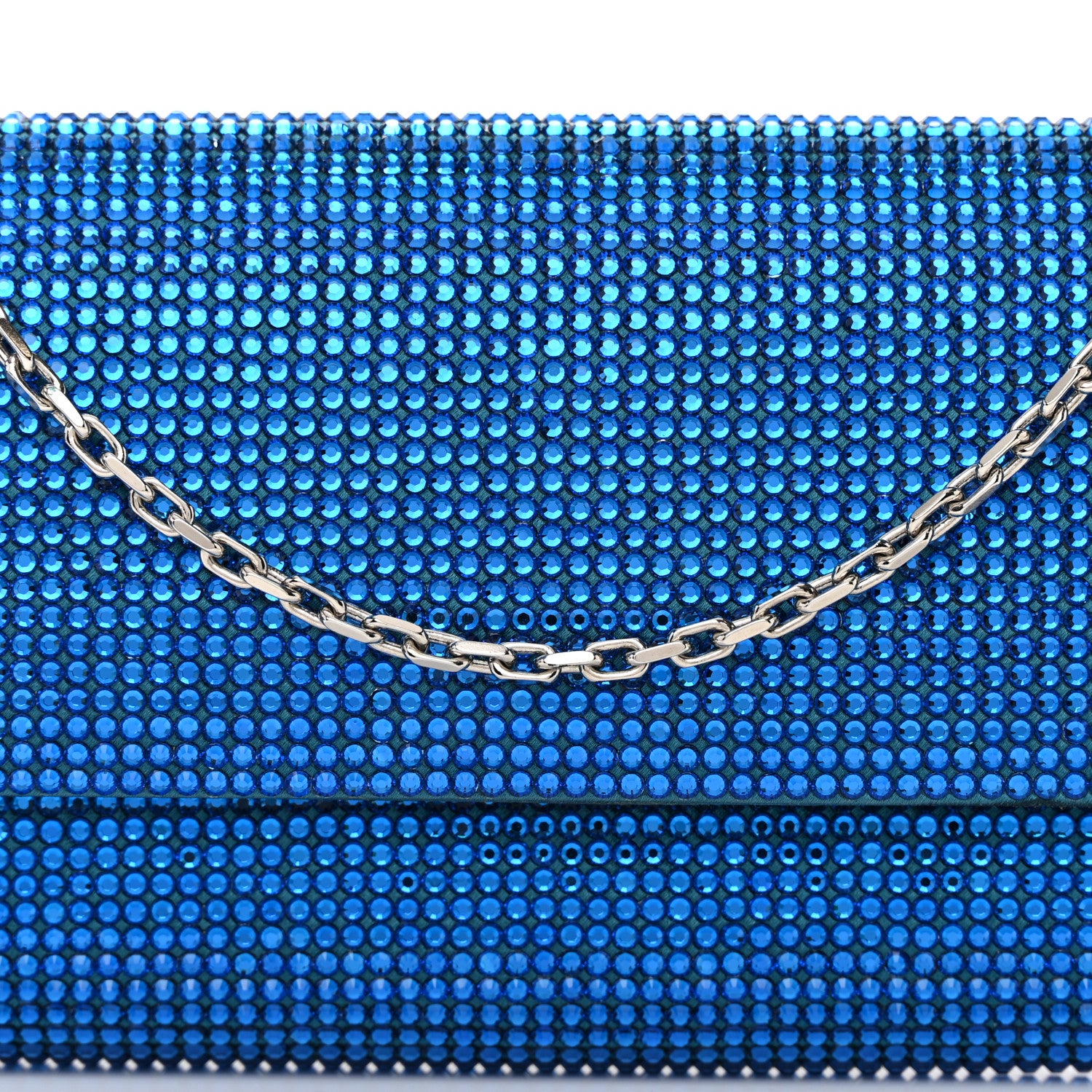 Judith Leiber Swarovski Crystal Flap Clutch Capri Blue 8 of 16